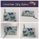Zip Clutch / Purse / Bag / Pouch - Blue Butterfly Zip Clutch / Purse / Bag / Pouch - Blue Butterfly
